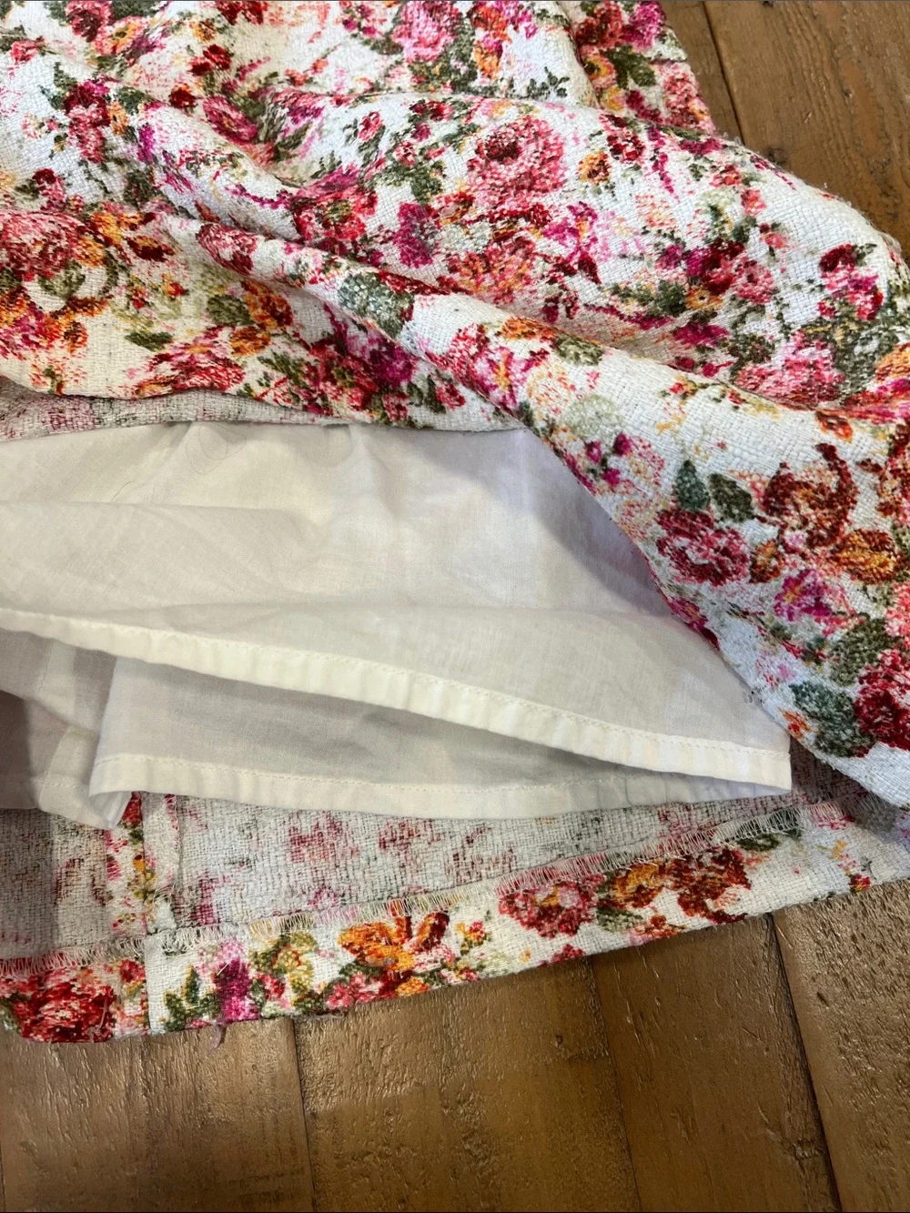 Patachou pink floral tapestry shift dress girls 6 made in Portugal